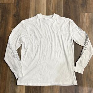 TNA White Long Sleeve Tee with Gray Accents